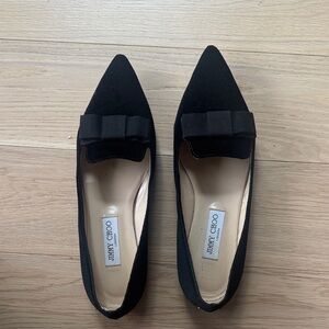 Jimmy Choo Black Bow Gala Flats size 41 1/2